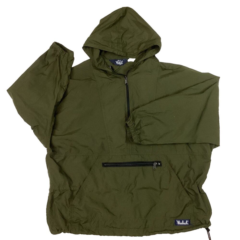 Vintage Woolrich Anorak Jacket - Women's Sz XL - Olive Green - Pull-Over - E314